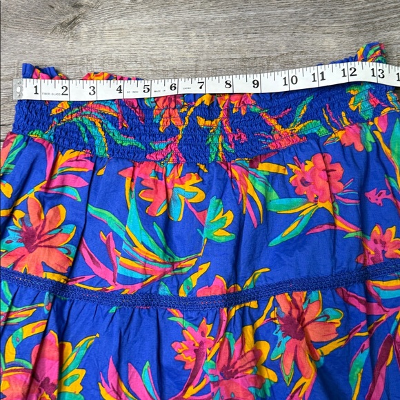 J Crew Smocked Tiered Mini Skirt Floral Summer Party Pull On Lined Vacation - Picture 6 of 8